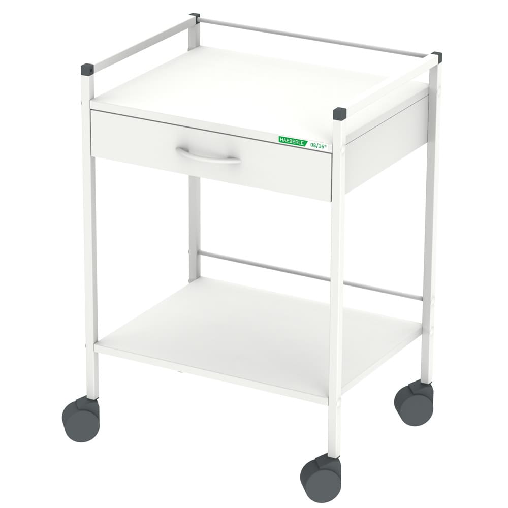 Vielzweckwagen Hx83 Bx60 cm - Edelstahlgestell mit 3 Ablagen, rollbar - Med-Praxisbedarf