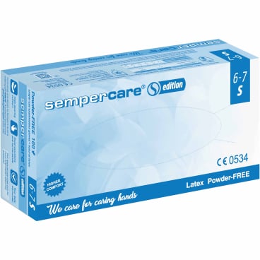 Sempercare Einmalhandschuhe Latex LOF - für den medizinischen Alltag, naturfarben - Med-Praxisbedarf