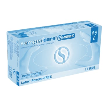 Sempercare Einmalhandschuhe Latex IC - puderfrei, anatomisch geformt - Med-Praxisbedarf