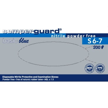 Semperguard Basic Blue Einmalhandschuhe - leichte Nitrilhandschuhe, puderfrei - Med-Praxisbedarf