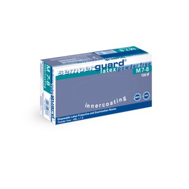 Semperguard Latex Handschuhe Innercoated - innen beschichtet, puderfrei, für Arztpraxis und Klinik - Med-Praxisbedarf
