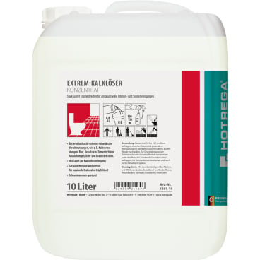 Kalklöser für hartnäckige Ablagerungen und Rost - HOTREGA® PROFESSIONAL Spezialreiniger - Med-Praxisbedarf
