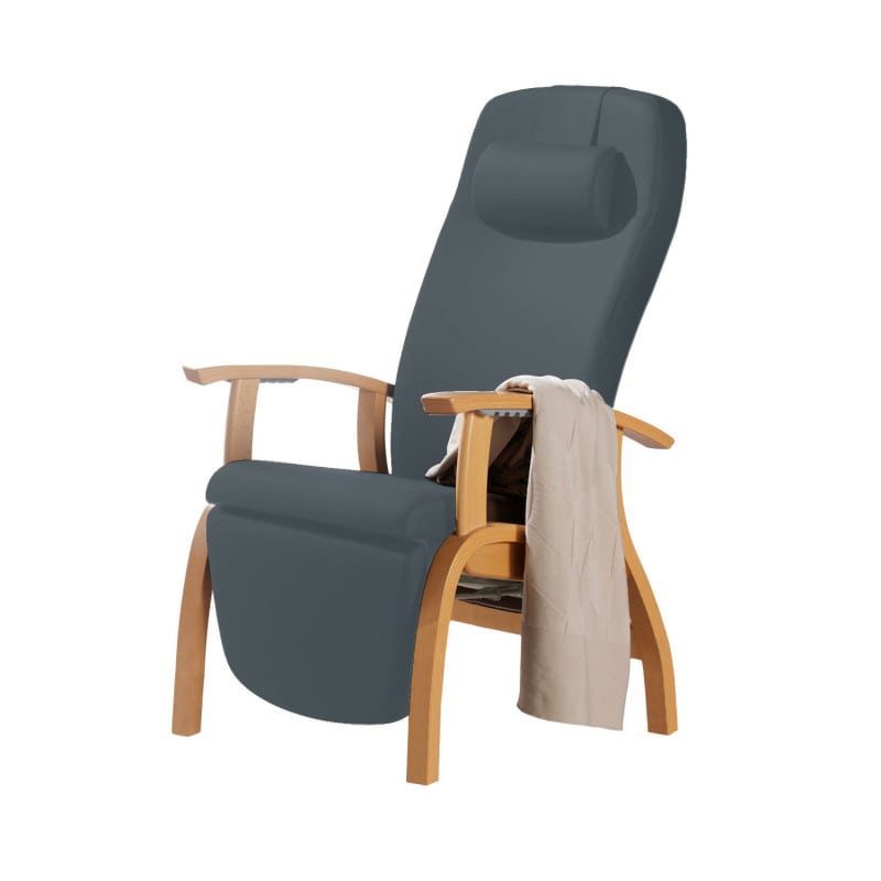 Holz-Fero e-move von der Seite - zeigt kompakte Bauweise und Rollen für Mobilität - Med-Praxisbedarf