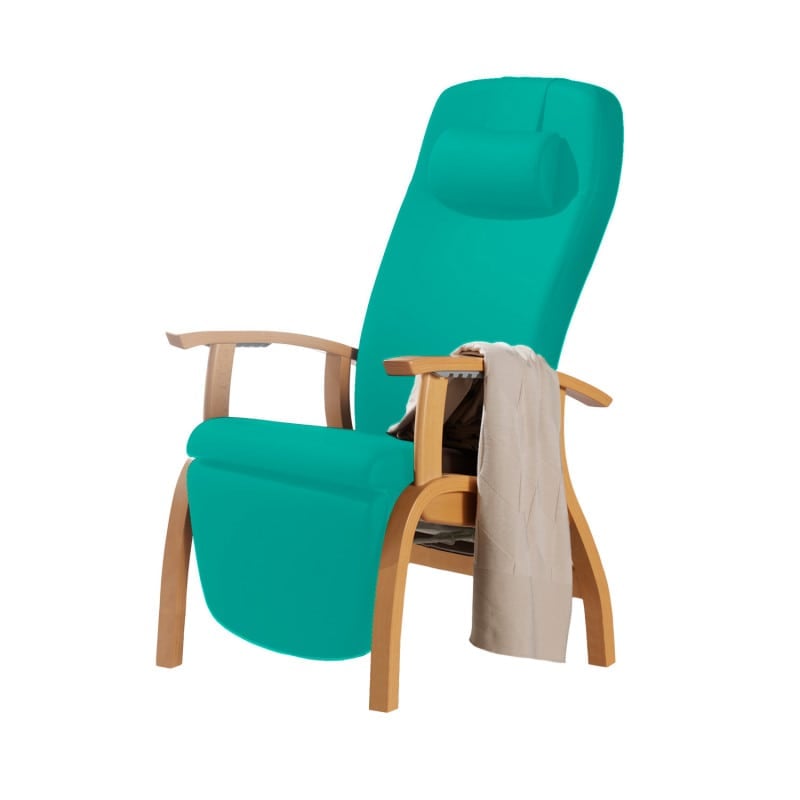 Holz-Fero e-move Pflegesessel elektrisch verstellbar - in Grau mit Armlehnen - Med-Praxisbedarf