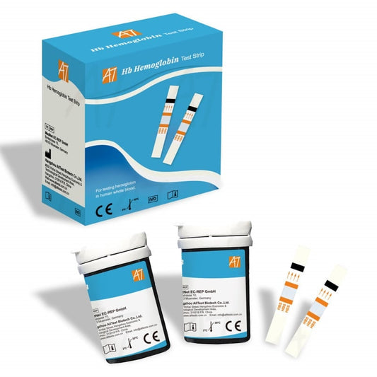 Hämoglobin-Teststreifen für AHR 100 Gerät - Packung mit Einzelstreifen für quantitative Hb-Bestimmung - Med-Praxisbedarf