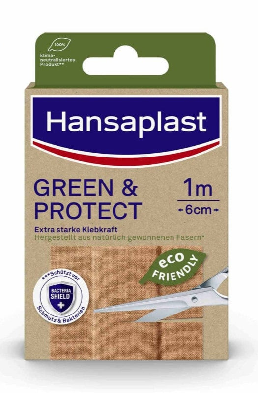 Green & Protect Wundpflaster Hansaplast - nachhaltig, biologisch abbaubar, sterile Verpackung - Med-Praxisbedarf