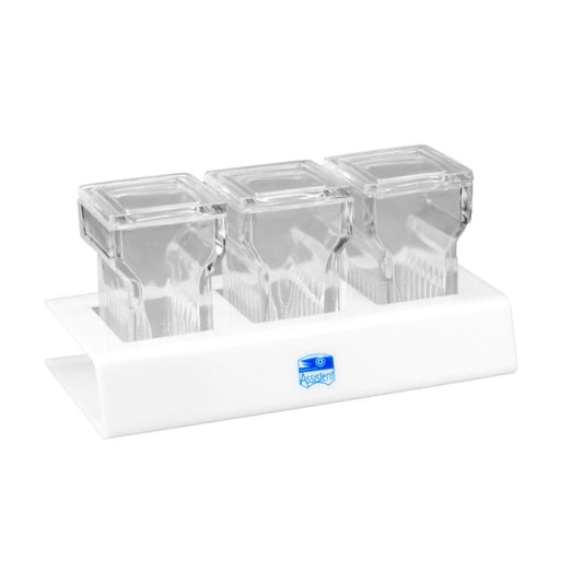 Färbegestell aus Plexiglas zur sicheren Fixierung von Färbekästen - transparent und stabil - Med-Praxisbedarf