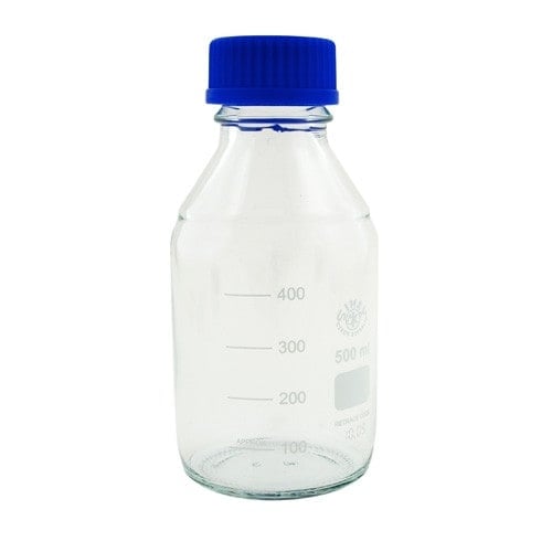 Laborglasflasche mit dichtem Verschluss - sichere Aufbewahrung von Flüssigkeiten im Labor - Med-Praxisbedarf