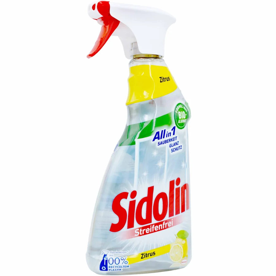 Sidolin Zitrus Glasreiniger Sprühflasche - gebrauchsfertig für Fenster und Glasflächen - Med-Praxisbedarf