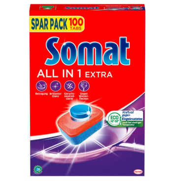 Somat All in 1 Extra Tabs - 110 Stück Eimer, für Geschirrspüler, in Arztpraxen - Med-Praxisbedarf