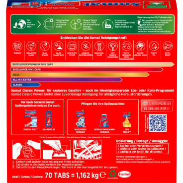 Somat Classic Power Tabs - Nahaufnahme eines einzelnen All-in-One Spülmaschinentabs - Med-Praxisbedarf