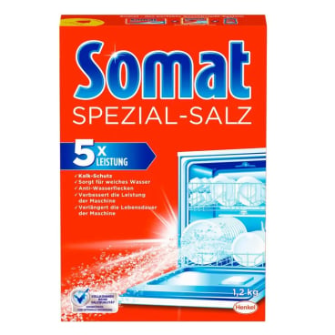 Somat Spezial-Salz Dosierung - Einfüllen des Salzes in den Spülmaschinen-Beckenweichmacher - Med-Praxisbedarf