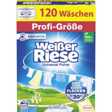 Weißer Riese Universal Pulver Vollwaschmittel - professionelles Vollwaschmittel in Pulverform für Großpackungen - Med-Prax...