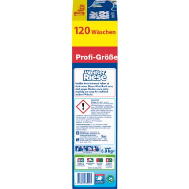 Weißer Riese Universal Waschmittel Pulver - weiße Großpackung für Textilreinigung in Praxen - Med-Praxisbedarf