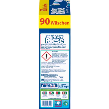 Weißer Riese Pulver Waschmittel - Detailaufnahme der Körnung für professionellen Einsatz - Med-Praxisbedarf