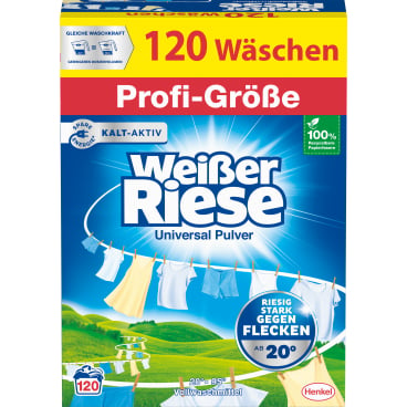 Weißer Riese Universal Pulver Vollwaschmittel - professionelles Waschmittel für Gewerbe und Praxis - Med-Praxisbedarf