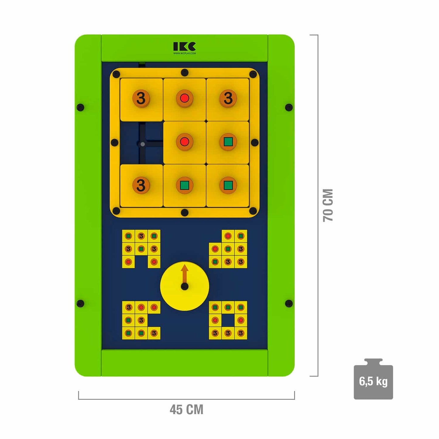 IKC Spielmodul Logik im Quadrat - Schiebespiel für Arztpraxis Wartezimmer, 45cm breit - Med-Praxisbedarf