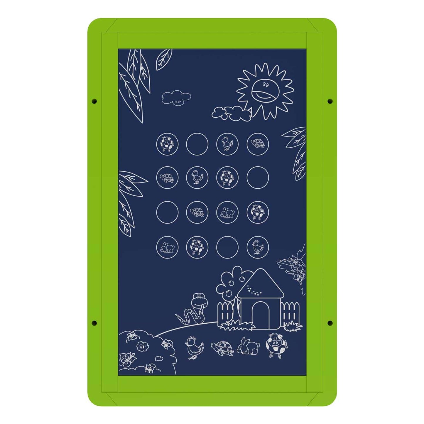 Logik im Quadrat Schiebespiel für Wartebereiche - 70x45 cm Holzspielmodul für Kinder - Med-Praxisbedarf