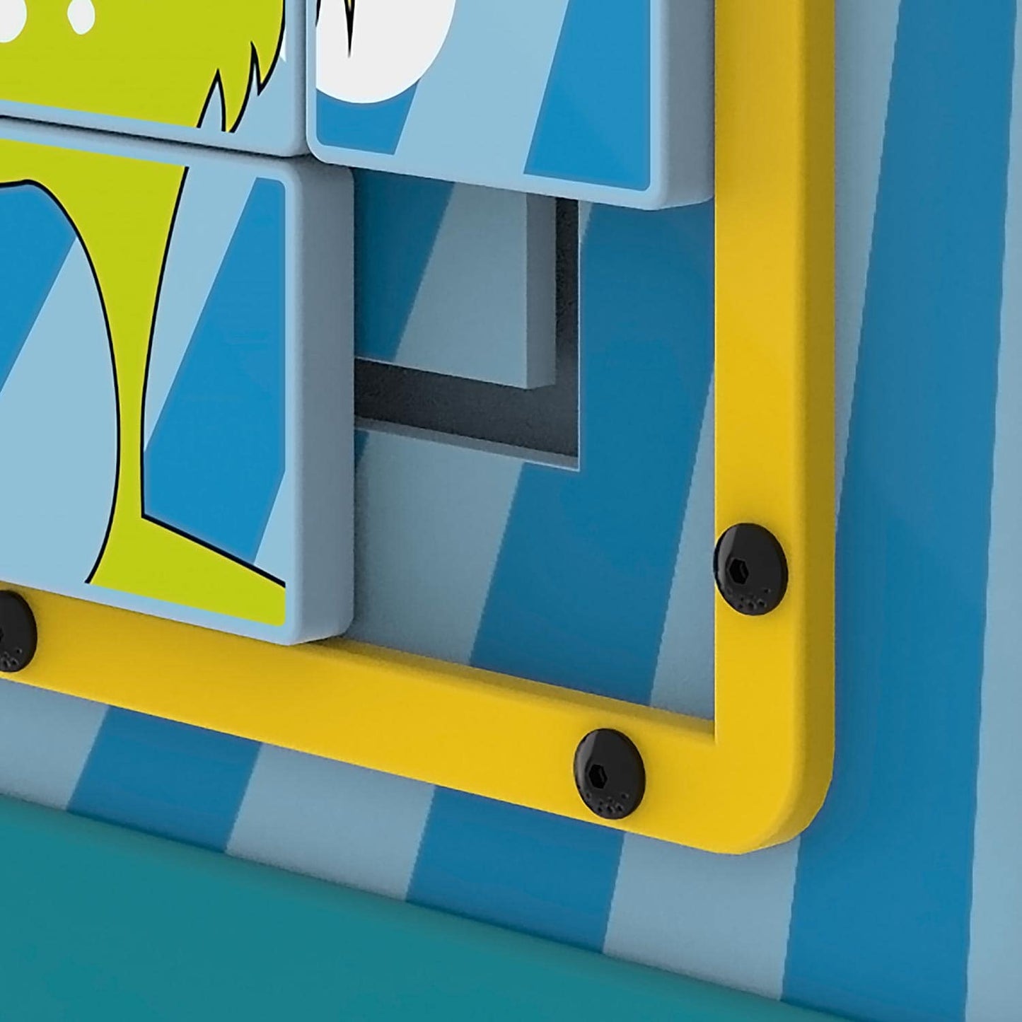 Kinderspielplatte Monster als Wandmodul - Schiebepuzzle mit bunten Puzzleteilen von IKC - Med-Praxisbedarf