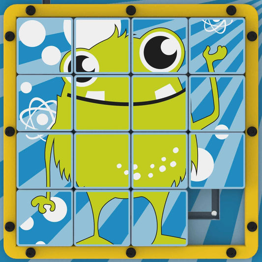 Monster Schiebepuzzle für Kinder - Puzzleteile formen Ocram, fördert Denken - Med-Praxisbedarf