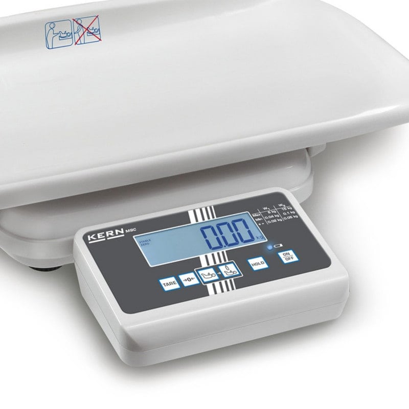 Kern MBC Babywaage Eichklasse III - ergonomische Wiegefläche für Arztpraxen und Kliniken - Med-Praxisbedarf