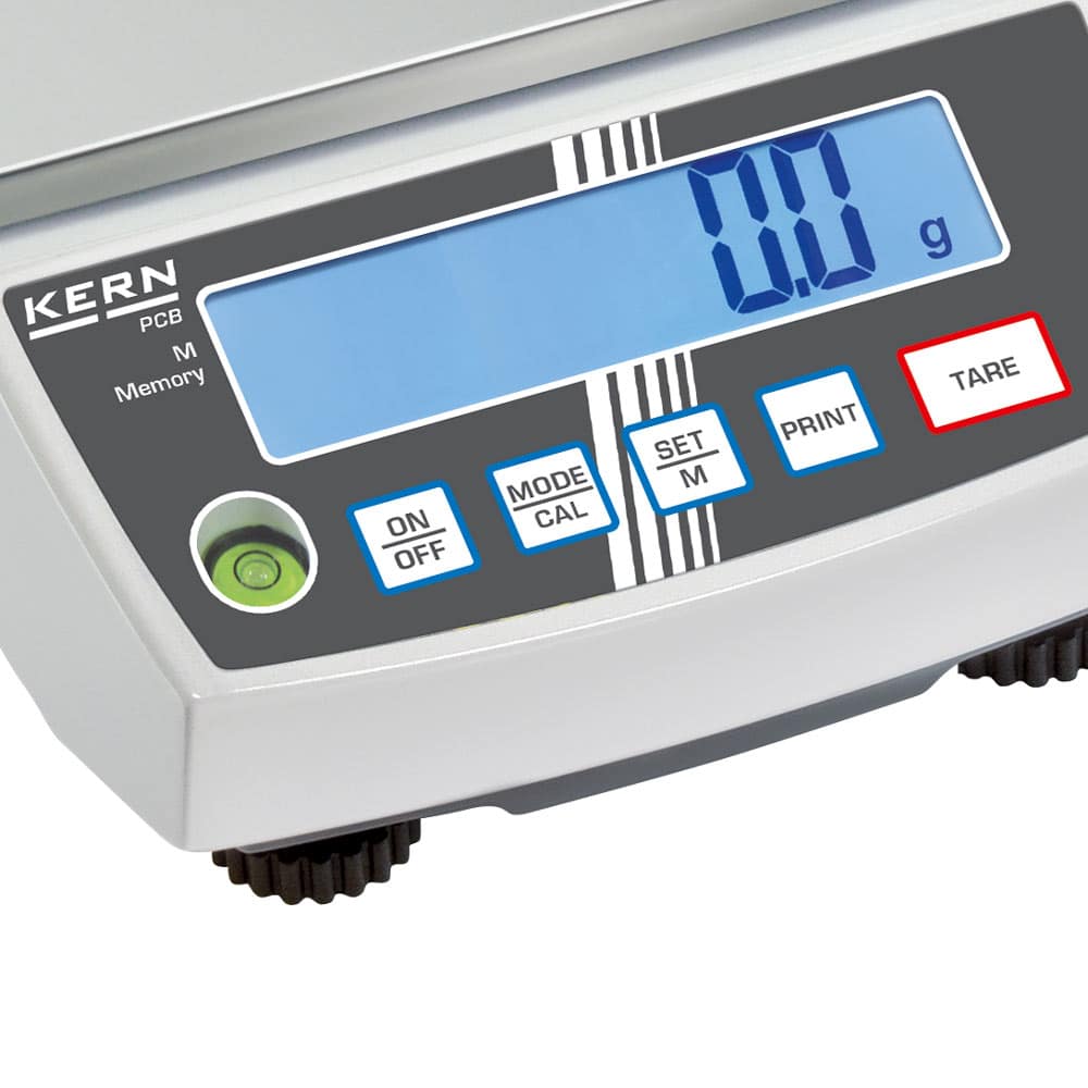 KERN PCB 6000-0 Präzisionswaage - Frontansicht mit Display und Wägeplattform - Med-Praxisbedarf
