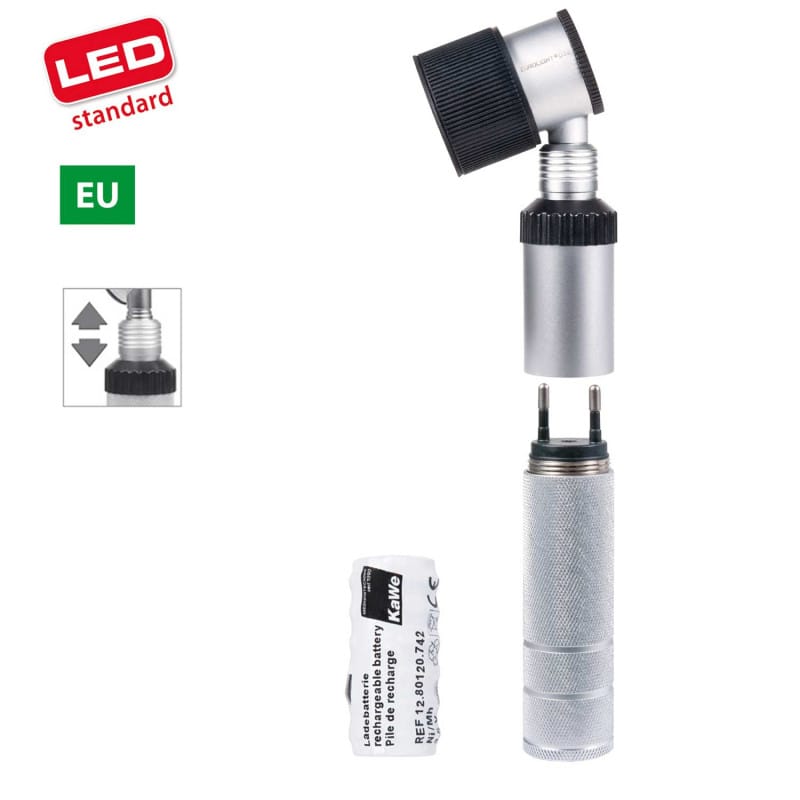 KaWe Eurolight D30 LED-Dermatoskop 3,5 V - Hautuntersuchungsgerät mit Standard 3,5 V LED für Praxen - Med-Praxisbedarf