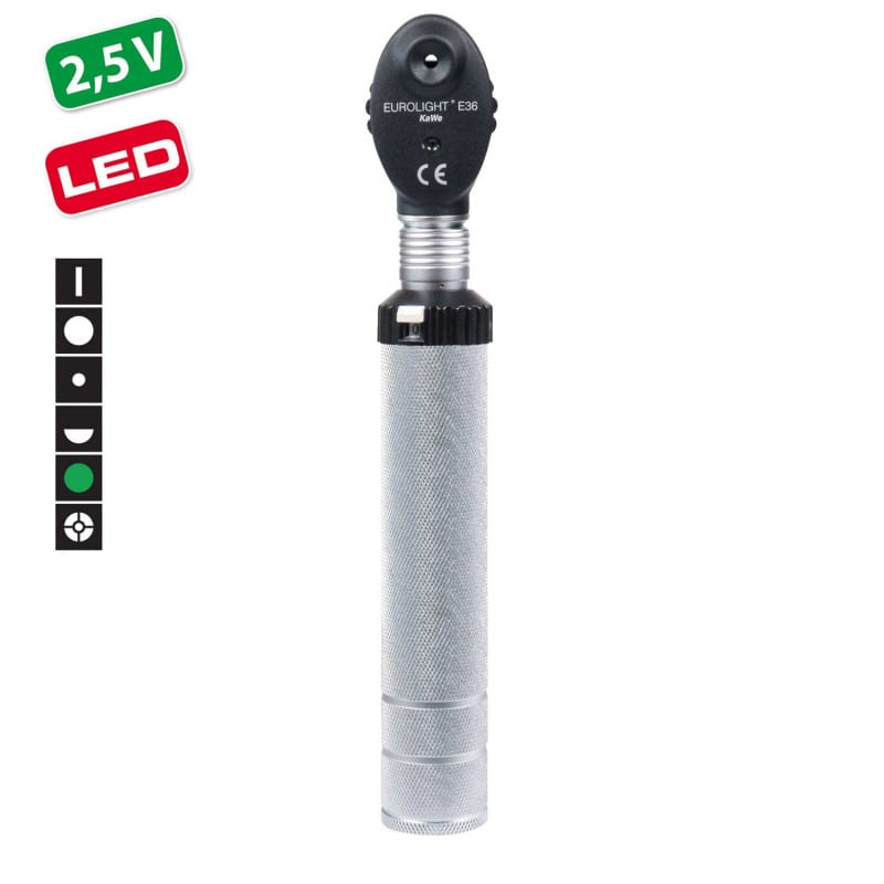 KaWe Eurolight E36 2,5 V-Ophthalmoskop in der Hand - kompaktes Diagnoseinstrument - Med-Praxisbedarf