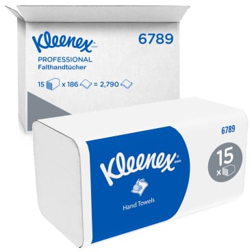 Interfold Falthandtücher KLEENEX weiß - professionelle Papierhandtücher, mehrlagig - Med-Praxisbedarf