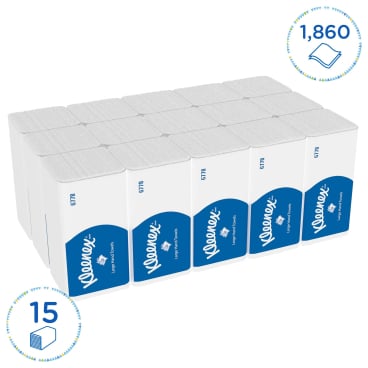 Weiße Interfold-Handtücher KLEENEX - Falthandtücher für hygienische Händetrocknung - Med-Praxisbedarf