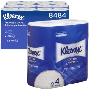 KLEENEX Rollen Toilettenpapier - 4-lagige, weiße Hygiene für Praxis und Klinik - Med-Praxisbedarf