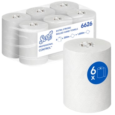Rollenhandtuch SCOTT Control Extra Strong - Reißfestes Einmal-Handtuchpapier, 1-lagig, weiß - Med-Praxisbedarf