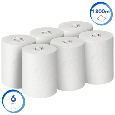 SCOTT Control Handtuchrollen Extra Strong weiß - 1-lagiges, reißfestes Rollenpapier für medizinische Einrichtungen - Med-P...