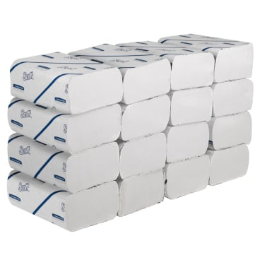 Papierhandtücher für medizinische Einrichtungen - SCOTT Essential 2-lagig, Format 18,6 x 21,2 cm - Med-Praxisbedarf