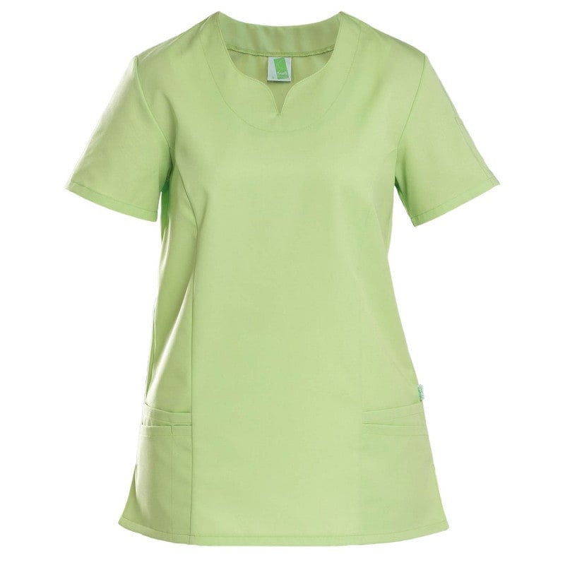 Damen-Kasack TENCEL™ Materialdetail - nahaufnahme des weichen und pflegeleichten Stoffes - Med-Praxisbedarf