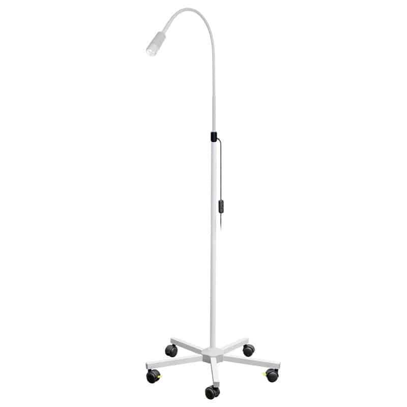 Luxamed LED-Untersuchungsleuchte von der Seite - stabile Basis und verstellbarer Arm - Med-Praxisbedarf