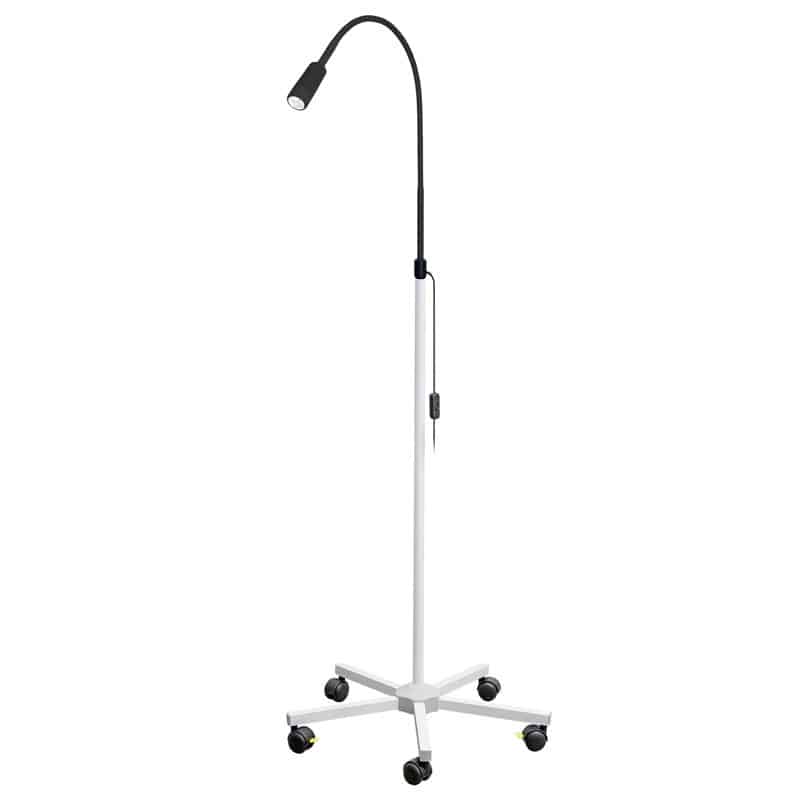 Medizinische LED-Leuchte Luxamed - zeigt stabile Standfuß-Basis und Höhenverstellung - Med-Praxisbedarf