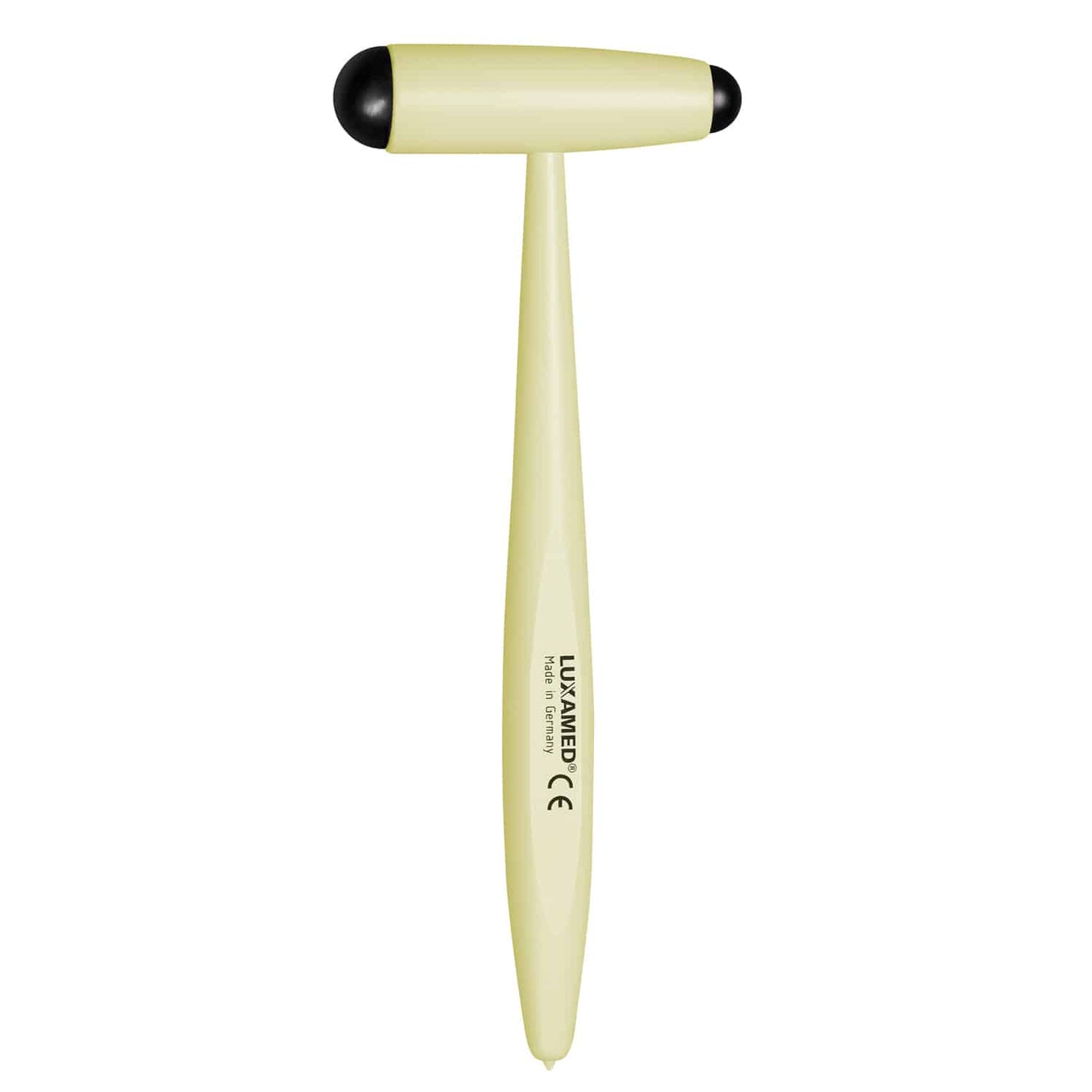 Reflexhammer nach Buck in der Hand - Demonstration der Handhabung des neurologischen Instruments - Med-Praxisbedarf