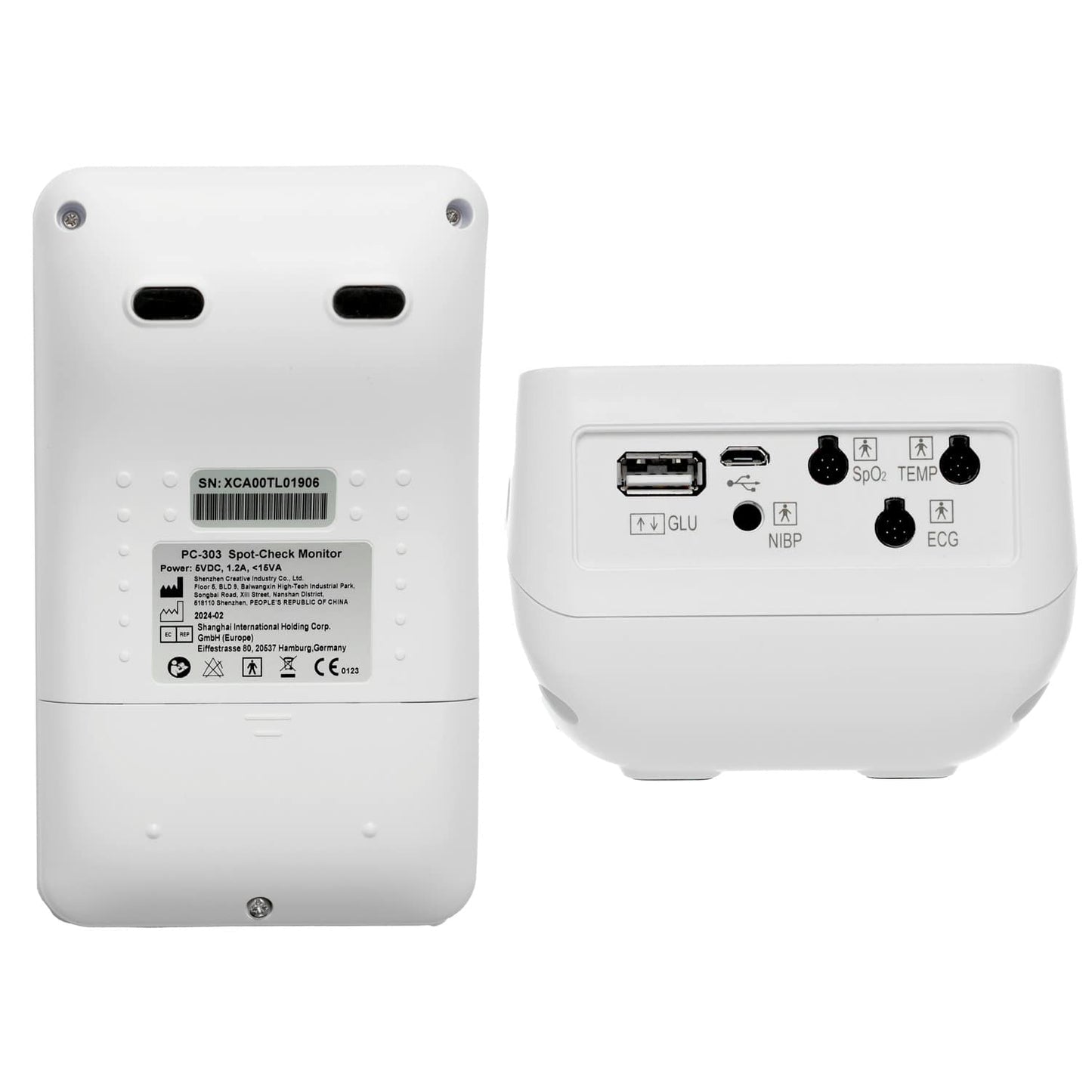 Monitor PC-303 Lepu Medical - Nahaufnahme des Displays mit Darstellung der Vitalparameter - Med-Praxisbedarf