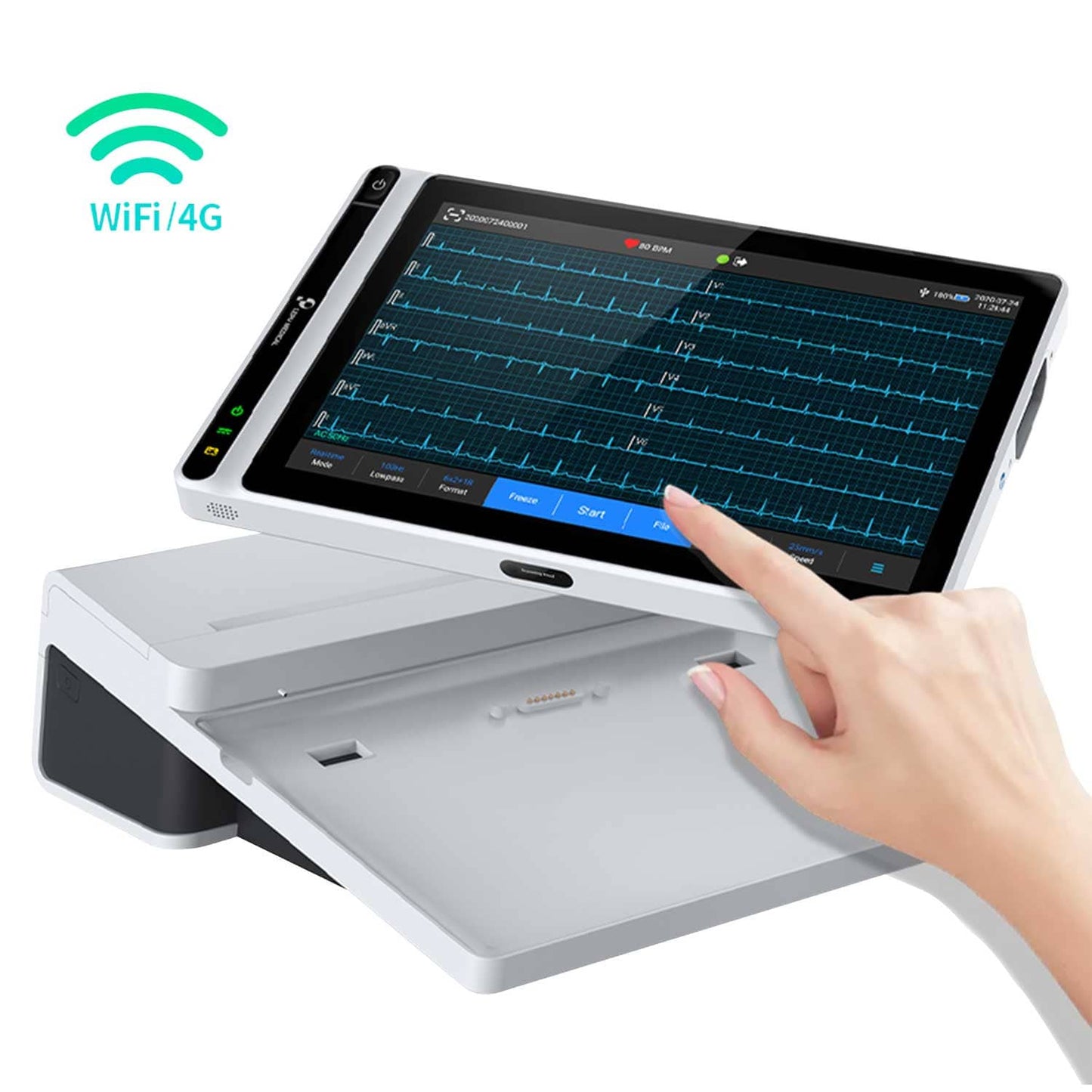 Neo EKG T180 Geräteseite - Anschlüsse und Bedienelemente im Detail - Med-Praxisbedarf