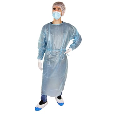 Schutzkittel PE-Vollbeschichtung 139x139 cm - Einwegkittel für Pflege und Lebensmittelbereich - Med-Praxisbedarf