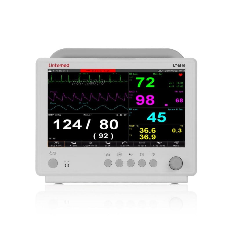 Multiparameter Patientenmonitor Lintemed - Überwachungsgerät für EKG, Blutdruck, Sauerstoff - Med-Praxisbedarf