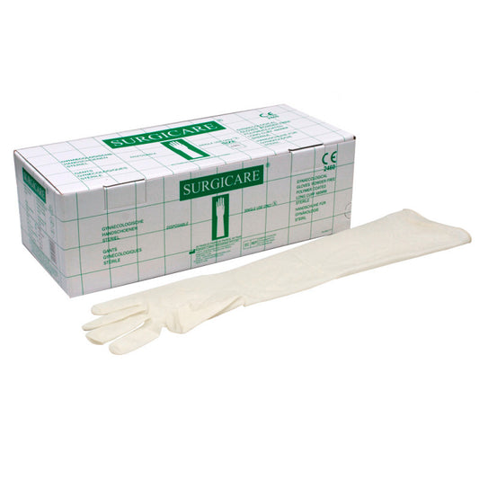 Gynäkologie-Handschuhe sterile OP-Handschuhe - ellenbogenlang 45cm, extra dickes Material - Med-Praxisbedarf