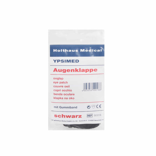 Medizinische Augenklappe von Lohmann-Rauscher - schwarz, weich, zum Schutz von Augenverbänden - Med-Praxisbedarf