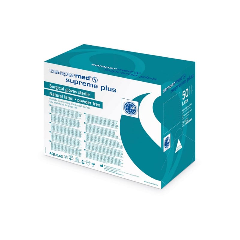 Sempermed Supreme Plus sterile OP-Handschuhe - hohe Griffigkeit, Naturlatex für präzise Arbeit - Med-Praxisbedarf