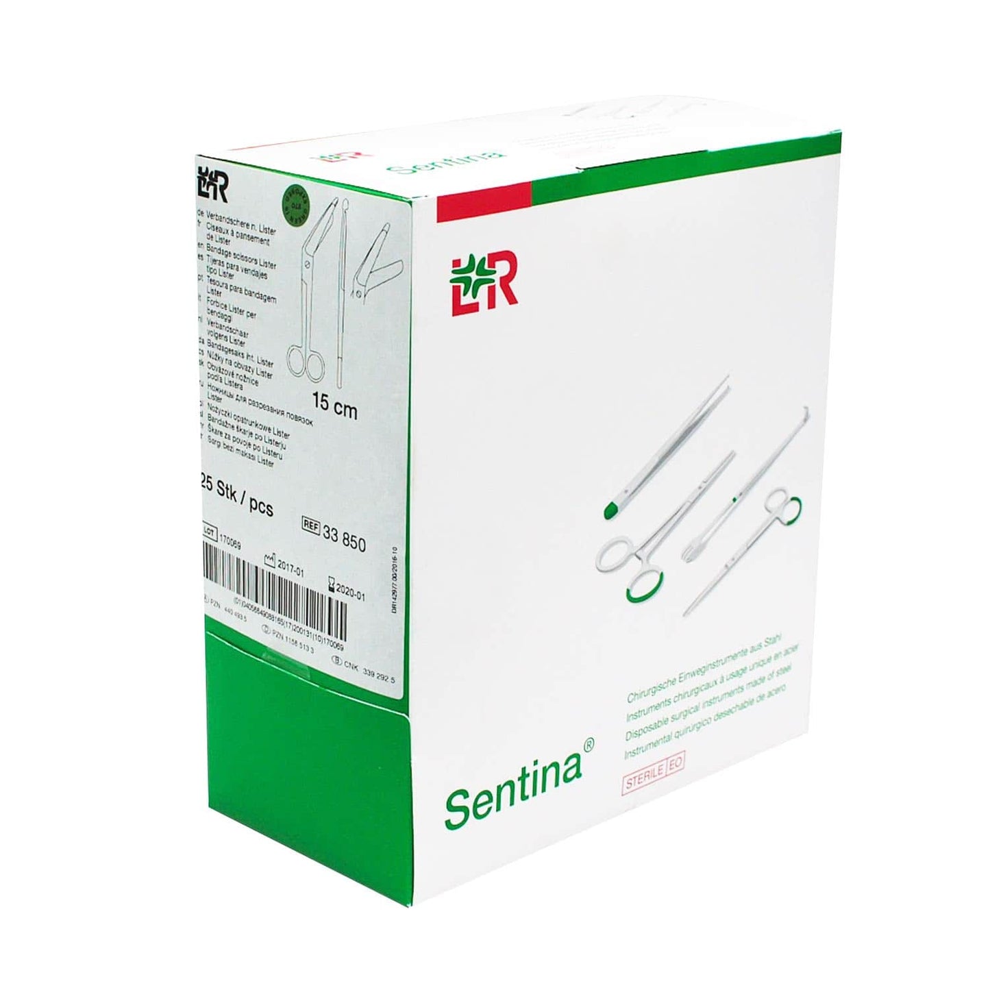 Sentina® Verbandschere nach Lister im Detail - Einweginstrument für hygienischen Einsatz - Med-Praxisbedarf