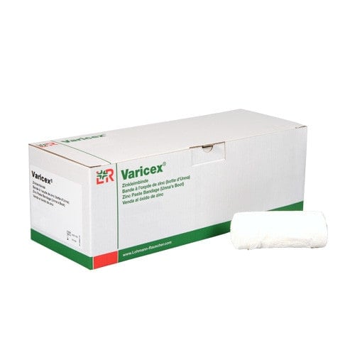 Varicex T Zinkleimverband 10 cm x 10 m - starrer Verband, niedriger Feuchtigkeitsgehalt, trocknet schnell - Med-Praxisbedarf