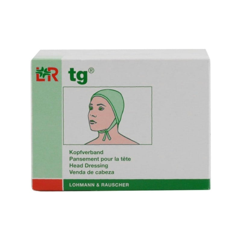 tg Kopfverband nahtlos gestrickt - dehnbarer Verband aus Baumwollmischgewebe für jede Kopfform - Med-Praxisbedarf