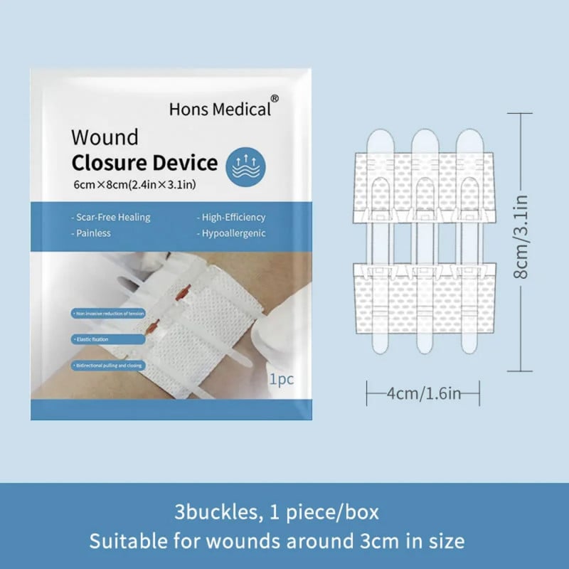 Nahaufnahme Zip-Wundverschlussgerät G3 - feine Haftstreifen, flexibles Material - Med-Praxisbedarf