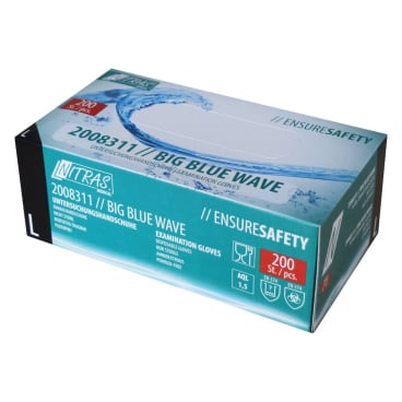 NITRAS BIG BLUE WAVE Nitrilhandschuhe blau - Einmalhandschuhe puderfrei - Med-Praxisbedarf